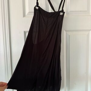 RVCA Black Halter Dress with Metal Rings